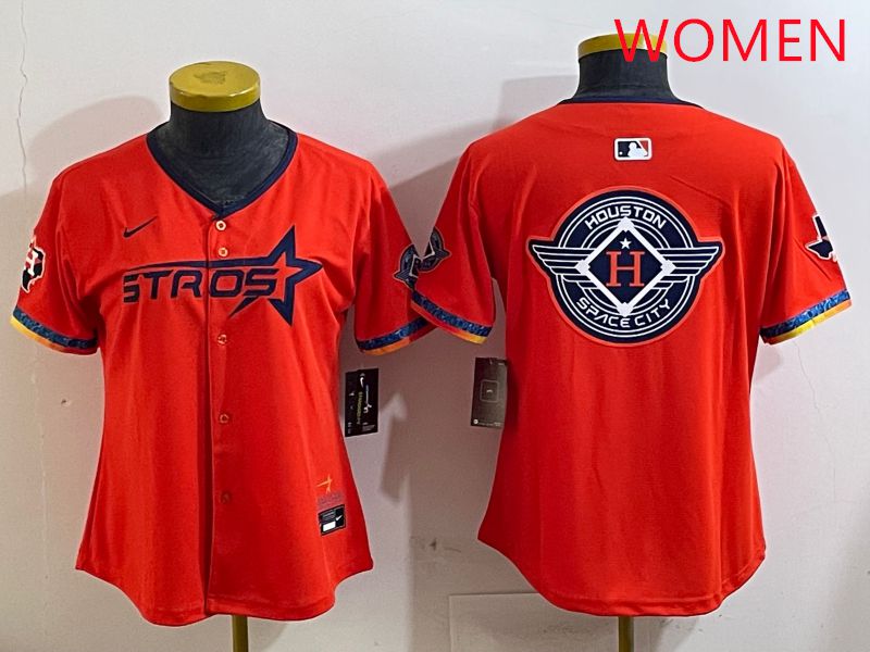 Women Houston Astros Blank Orange Fourth generation Joint Name 2025 Nike MLB Jersey style 15